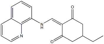 5-ethyl-2-[(8-quinolinylamino)methylene]-1,3-cyclohexanedione Struktur