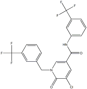 5-chloro-6-oxo-1-[3-(trifluoromethyl)benzyl]-N-[3-(trifluoromethyl)phenyl]-1,6-dihydro-3-pyridinecarboxamide Struktur