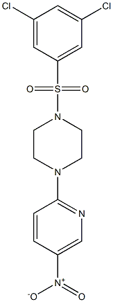 1-[(3,5-dichlorophenyl)sulfonyl]-4-(5-nitro-2-pyridyl)piperazine Struktur