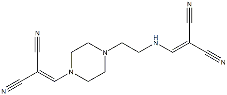 2-[(4-{2-[(2,2-dicyanovinyl)amino]ethyl}piperazino)methylidene]malononitrile Struktur