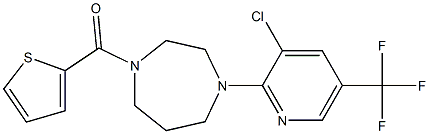 {4-[3-chloro-5-(trifluoromethyl)-2-pyridyl]-1,4-diazepan-1-yl}(2-thienyl)methanone Struktur