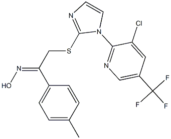 2-({1-[3-chloro-5-(trifluoromethyl)-2-pyridinyl]-1H-imidazol-2-yl}sulfanyl)-1-(4-methylphenyl)-1-ethanone oxime Struktur