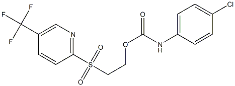 2-{[5-(trifluoromethyl)-2-pyridyl]sulfonyl}ethyl N-(4-chlorophenyl)carbamate Struktur