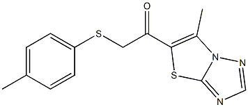 2-[(4-methylphenyl)sulfanyl]-1-(6-methyl[1,3]thiazolo[3,2-b][1,2,4]triazol-5-yl)-1-ethanone Struktur