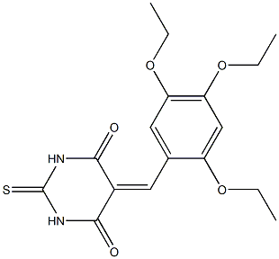 2-thioxo-5-(2,4,5-triethoxybenzylidene)hexahydropyrimidine-4,6-dione Struktur