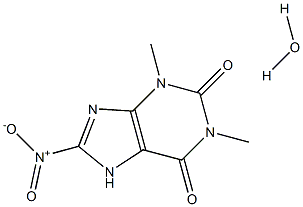 1,3-dimethyl-8-nitro-2,3,6,7-tetrahydro-1H-purine-2,6-dione hydrate Struktur