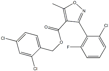 2,4-dichlorobenzyl 3-(2-chloro-6-fluorophenyl)-5-methylisoxazole-4-carboxylate Struktur