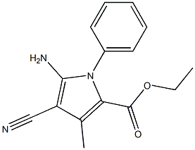 ethyl 5-amino-4-cyano-3-methyl-1-phenyl-1H-pyrrole-2-carboxylate Struktur