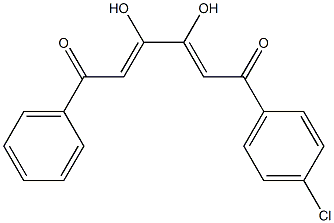 1-(4-chlorophenyl)-3,4-dihydroxy-6-phenylhexa-2,4-diene-1,6-dione Struktur