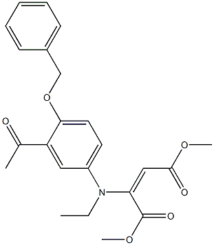 dimethyl 2-[3-acetyl-4-(benzyloxy)ethylanilino]but-2-enedioate Struktur