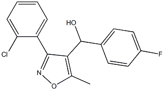 [3-(2-chlorophenyl)-5-methylisoxazol-4-yl](4-fluorophenyl)methanol Struktur