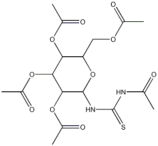 2-{[(acetylamino)carbothioyl]amino}-3,5-di(acetyloxy)-6-[(acetyloxy)methyl]tetrahydro-2H-pyran-4-yl acetate Struktur