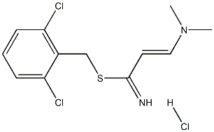 2,6-dichlorobenzyl 3-(dimethylamino)prop-2-enimidothioate hydrochloride Struktur