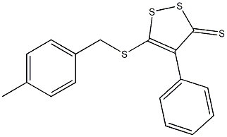 5-[(4-methylbenzyl)thio]-4-phenyl-3H-1,2-dithiole-3-thione Struktur