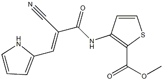 methyl 3-{[2-cyano-3-(1H-pyrrol-2-yl)acryloyl]amino}thiophene-2-carboxylate Struktur