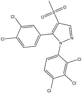 5-(3,4-dichlorophenyl)-4-(methylsulfonyl)-1-(2,3,4-trichlorophenyl)-1H-pyrazole Struktur