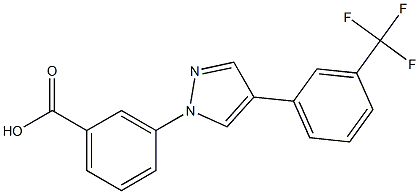 3-{4-[3-(trifluoromethyl)phenyl]-1H-pyrazol-1-yl}benzenecarboxylic acid Struktur