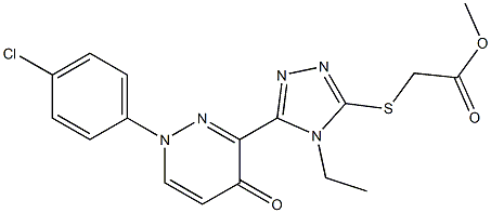 methyl 2-({5-[1-(4-chlorophenyl)-4-oxo-1,4-dihydro-3-pyridazinyl]-4-ethyl-4H-1,2,4-triazol-3-yl}sulfanyl)acetate Struktur