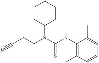 N-(2-cyanoethyl)-N-cyclohexyl-N'-(2,6-dimethylphenyl)thiourea Struktur