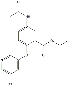 ethyl 5-(acetylamino)-2-[(5-chloro-3-pyridyl)oxy]benzoate Struktur