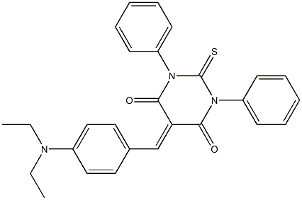 5-[4-(diethylamino)benzylidene]-1,3-diphenyl-2-thioxohexahydropyrimidine-4,6-dione Struktur