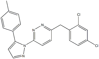 3-(2,4-dichlorobenzyl)-6-[5-(4-methylphenyl)-1H-pyrazol-1-yl]pyridazine Struktur