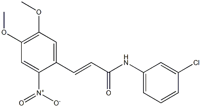 (E)-N-(3-chlorophenyl)-3-(4,5-dimethoxy-2-nitrophenyl)-2-propenamide Struktur