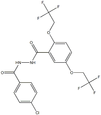 N'-(4-chlorobenzoyl)-2,5-bis(2,2,2-trifluoroethoxy)benzenecarbohydrazide Struktur