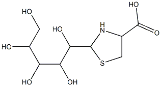 2-(1,2,3,4,5-pentahydroxypentyl)-1,3-thiazolane-4-carboxylic acid Struktur