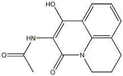 N1-(7-hydroxy-5-oxo-2,3-dihydro-1H,5H-pyrido[3,2,1-ij]quinolin-6-yl)acetamide Struktur