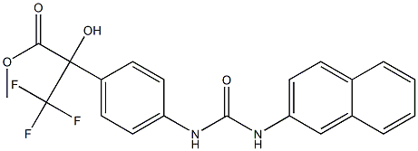 methyl 3,3,3-trifluoro-2-hydroxy-2-(4-{[(2-naphthylamino)carbonyl]amino}phenyl)propanoate Struktur