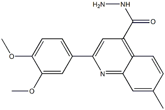 2-(3,4-dimethoxyphenyl)-7-methylquinoline-4-carbohydrazide Struktur