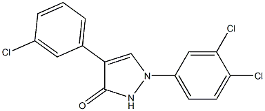 4-(3-chlorophenyl)-1-(3,4-dichlorophenyl)-1,2-dihydro-3H-pyrazol-3-one Struktur