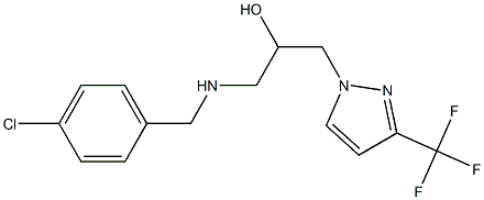 1-[(4-chlorobenzyl)amino]-3-[3-(trifluoromethyl)-1H-pyrazol-1-yl]propan-2-ol Struktur