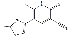 6-methyl-5-(2-methyl-1,3-thiazol-4-yl)-2-oxo-1,2-dihydropyridine-3-carbonitrile Struktur