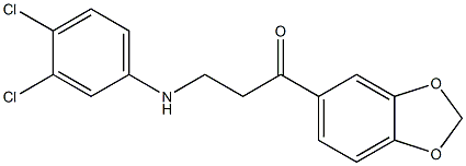 1-(1,3-benzodioxol-5-yl)-3-(3,4-dichloroanilino)-1-propanone Struktur