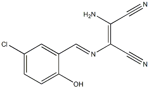 (Z)-2-amino-3-{[(E)-(5-chloro-2-hydroxyphenyl)methylidene]amino}-2-butenedinitrile Struktur