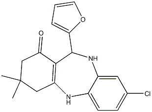 8-chloro-11-(2-furyl)-3,3-dimethyl-2,3,4,5,10,11-hexahydro-1H-dibenzo[b,e][1,4]diazepin-1-one Struktur