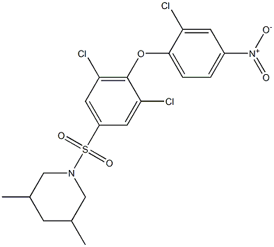 1-{[3,5-dichloro-4-(2-chloro-4-nitrophenoxy)phenyl]sulfonyl}-3,5-dimethylpiperidine Struktur