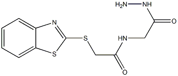 N1-(2-hydrazino-2-oxoethyl)-2-(1,3-benzothiazol-2-ylthio)acetamide Struktur