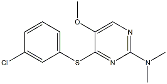 N-{4-[(3-chlorophenyl)sulfanyl]-5-methoxy-2-pyrimidinyl}-N,N-dimethylamine Struktur