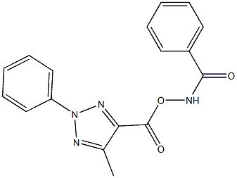 N-{[(5-methyl-2-phenyl-2H-1,2,3-triazol-4-yl)carbonyl]oxy}benzamide Struktur