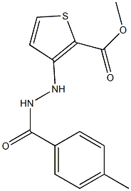 methyl 3-[2-(4-methylbenzoyl)hydrazino]thiophene-2-carboxylate Struktur