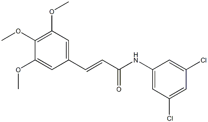 (E)-N-(3,5-dichlorophenyl)-3-(3,4,5-trimethoxyphenyl)-2-propenamide Struktur