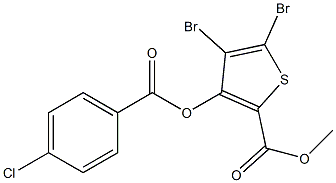 methyl 4,5-dibromo-3-[(4-chlorobenzoyl)oxy]thiophene-2-carboxylate Struktur