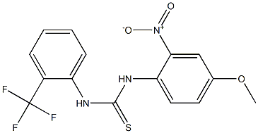 N-(4-methoxy-2-nitrophenyl)-N'-[2-(trifluoromethyl)phenyl]thiourea Struktur