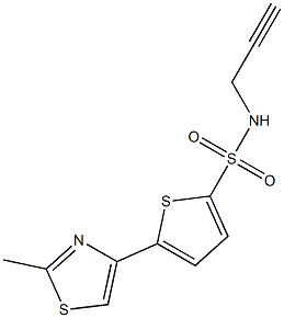 N2-prop-2-ynyl-5-(2-methyl-1,3-thiazol-4-yl)thiophene-2-sulfonamide Struktur