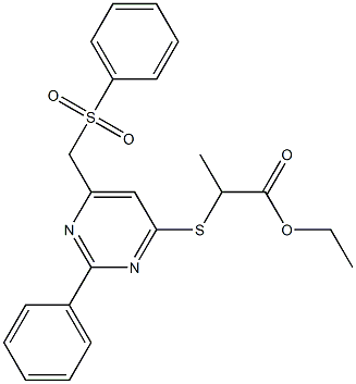 ethyl 2-({2-phenyl-6-[(phenylsulfonyl)methyl]-4-pyrimidinyl}sulfanyl)propanoate Struktur