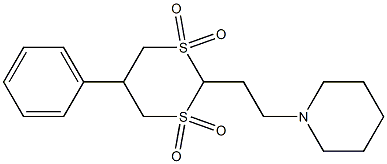 5-phenyl-2-(2-piperidinoethyl)-1lambda~6~,3lambda~6~-dithiane-1,1,3,3-tetraone Struktur