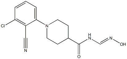 N4-hydroxyiminomethyl-1-(3-chloro-2-cyanophenyl)piperidine-4-carboxamide Struktur